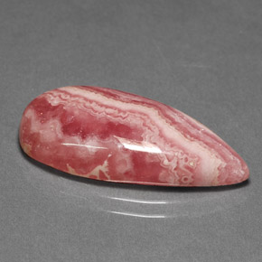 12.62캐럿 천연 멀티컬러 로도크로사이트, 배 모양, 23.9×11.6 mm, 불투명체
