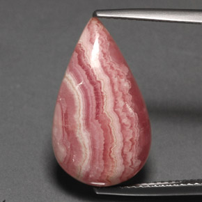 10.33캐럿 천연 멀티컬러 로도크로사이트, 배 모양, 19.9×11.7 mm, 불투명체