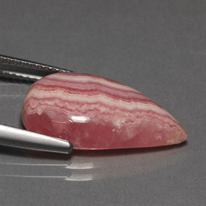 10.33캐럿 천연 멀티컬러 로도크로사이트, 배 모양, 19.9×11.7 mm, 불투명체