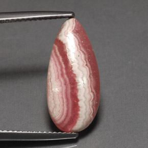 5.98캐럿 천연 멀티컬러 로도크로사이트, 배 모양, 19.4×8.9 mm, 불투명체
