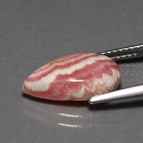 4.54캐럿 천연 다색 로도크로사이트, 배 모양, 불투명체