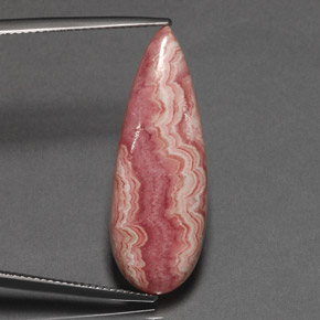 17.05캐럿 천연 멀티 로즈 핑크 로도크로사이트, 배 모양, 31.8×11.6 mm, 불투명체