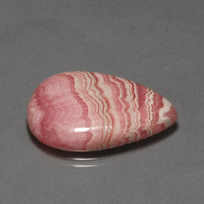 23.85캐럿 천연 멀티컬러 로도크로사이트, 배 모양, 27.3×16.8 mm, 불투명체