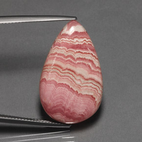 23.85캐럿 천연 멀티컬러 로도크로사이트, 배 모양, 27.3×16.8 mm, 불투명체