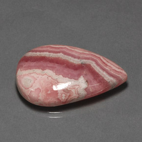 32.62캐럿 천연 멀티컬러 로도크로사이트, 배 모양, 29.5×18.5 mm, 불투명체