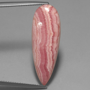 14.24캐럿 천연 멀티 로즈 핑크 로도크로사이트, 배 모양, 28.9×10.5 mm, 불투명체