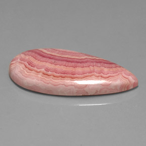 24.97캐럿 천연 멀티컬러 로도크로사이트, 배 모양, 33.4×14.6 mm, 불투명체