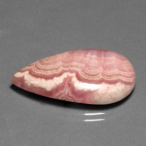 22.38캐럿 천연 멀티컬러 로도크로사이트, 배 모양, 26.9×15.5 mm, 불투명체