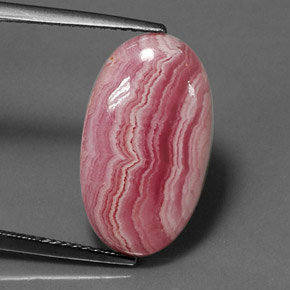 8.66캐럿 천연 멀티컬러 로도크로사이트, 타원형 컷, 18.3×10.5 mm, 불투명체