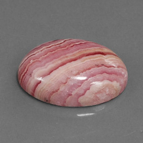 6.80캐럿 천연 다색 로도크로사이트, 타원형 컷, 불투명체