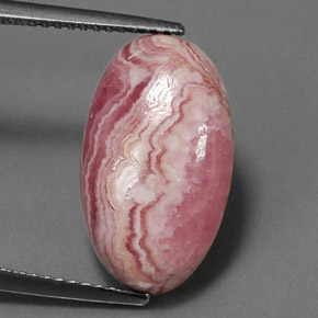9.12캐럿 천연 멀티컬러 로도크로사이트, 타원형 컷, 17.3×10.3 mm, 불투명체