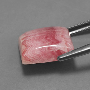 10.17캐럿 천연 멀티컬러 로도크로사이트, 스퀘어, 12.6×12.3 mm, 불투명체