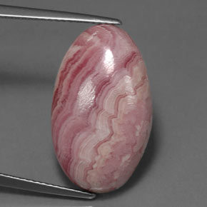 17.47캐럿 천연 멀티 로즈 핑크 로도크로사이트, 타원형 컷, 21.8×13.1 mm, 불투명체