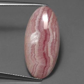 11.55캐럿 천연 멀티 로즈 핑크 로도크로사이트, 타원형 컷, 24.9×12.2 mm, 불투명체