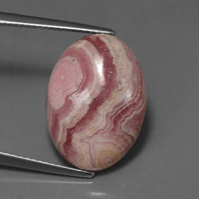13.31캐럿 천연 멀티컬러 로도크로사이트, 타원형 컷, 18.7×13.8 mm, 불투명체