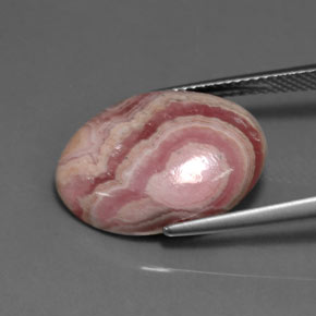 13.31캐럿 천연 멀티컬러 로도크로사이트, 타원형 컷, 18.7×13.8 mm, 불투명체