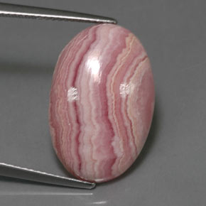 12.78캐럿 천연 멀티 로즈 핑크 로도크로사이트, 타원형 컷, 20.8×13.7 mm, 불투명체