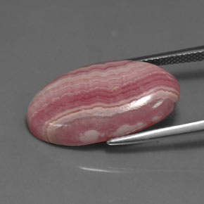 13.76캐럿 천연 멀티 로즈 핑크 로도크로사이트, 타원형 컷, 22.9×12.6 mm, 불투명체