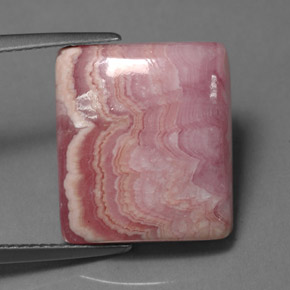 16.11캐럿 천연 멀티 로즈 핑크 로도크로사이트, 바게트, 16.6×14.7 mm, 불투명체