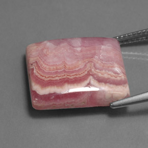 16.11캐럿 천연 멀티 로즈 핑크 로도크로사이트, 바게트, 16.6×14.7 mm, 불투명체