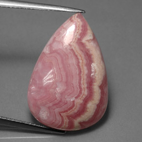 15.92캐럿 천연 멀티 로즈 핑크 로도크로사이트, 배 모양, 23.1×15.8 mm, 불투명체