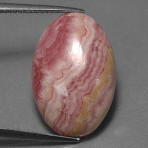 16.89캐럿 천연 멀티 로즈 핑크 로도크로사이트, 타원형 컷, 21×14 mm, 불투명체