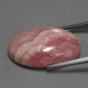 16.89캐럿 천연 멀티 로즈 핑크 로도크로사이트, 타원형 컷, 21×14 mm, 불투명체