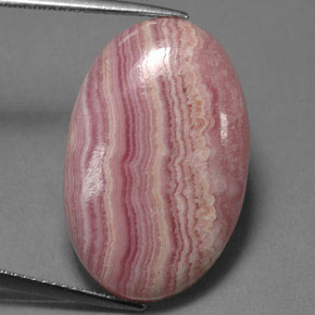 19.97캐럿 천연 멀티컬러 로도크로사이트, 타원형 컷, 24.6×15.8 mm, 불투명체