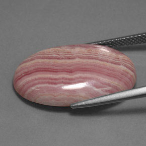 19.97캐럿 천연 멀티컬러 로도크로사이트, 타원형 컷, 24.6×15.8 mm, 불투명체