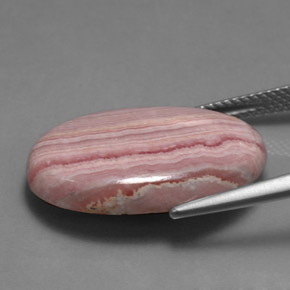 16.47캐럿 천연 멀티 로즈 핑크 로도크로사이트, 타원형 컷, 22.2×14.9 mm, 불투명체