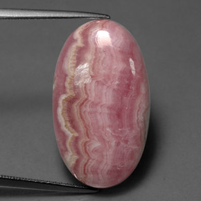 18.74캐럿 천연 멀티 로즈 핑크 로도크로사이트, 타원형 컷, 23.6×13.7 mm, 불투명체