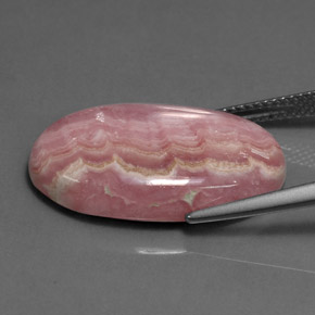18.74캐럿 천연 멀티 로즈 핑크 로도크로사이트, 타원형 컷, 23.6×13.7 mm, 불투명체