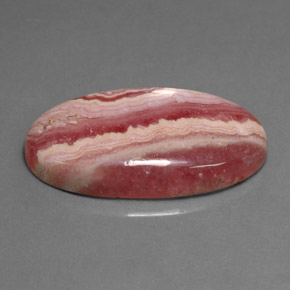 19.39캐럿 천연 멀티 로즈 핑크 로도크로사이트, 타원형 컷, 26.2×14.1 mm, 불투명체
