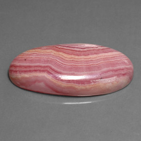 21.19캐럿 천연 멀티컬러 로도크로사이트, 타원형 컷, 27.8×14.1 mm, 불투명체