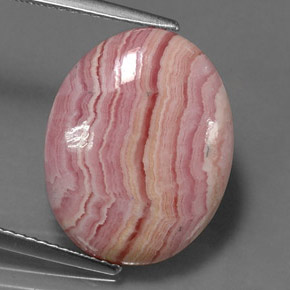 9.95캐럿 천연 멀티컬러 로도크로사이트, 타원형 컷, 17.5×13.9 mm, 불투명체