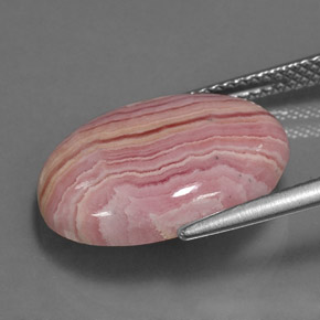 9.95캐럿 천연 멀티컬러 로도크로사이트, 타원형 컷, 17.5×13.9 mm, 불투명체