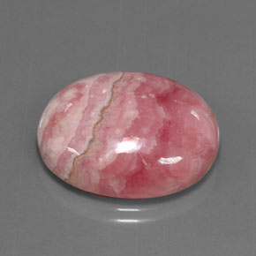 33.77캐럿 천연 멀티컬러 로도크로사이트, 타원형 컷, 23.3×19.5 mm, 불투명체