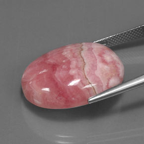 33.77캐럿 천연 멀티컬러 로도크로사이트, 타원형 컷, 23.3×19.5 mm, 불투명체