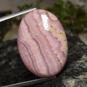 20.56캐럿 천연 멀티컬러 로도크로사이트, 타원형 컷, 22.7×16.6 mm, 불투명체