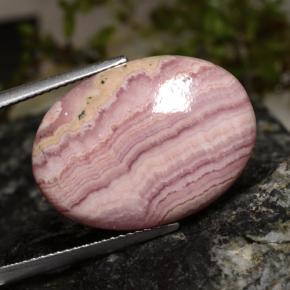 20.56캐럿 천연 멀티컬러 로도크로사이트, 타원형 컷, 22.7×16.6 mm, 불투명체