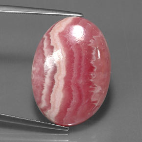 26.18캐럿 천연 멀티컬러 로도크로사이트, 타원형 컷, 24.3×17.4 mm, 불투명체