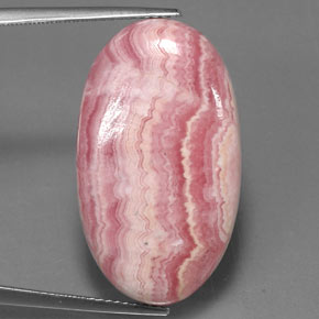 29.88캐럿 천연 멀티컬러 로도크로사이트, 타원형 컷, 27.8×16 mm, 불투명체