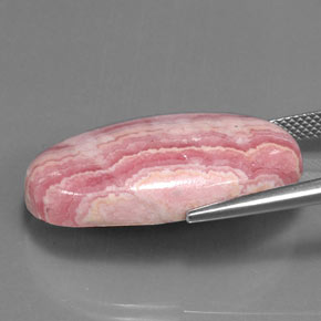 29.88캐럿 천연 멀티컬러 로도크로사이트, 타원형 컷, 27.8×16 mm, 불투명체