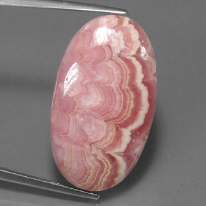 22.52캐럿 천연 멀티컬러 로도크로사이트, 타원형 컷, 26.6×15.5 mm, 불투명체