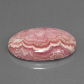 22.52캐럿 천연 멀티컬러 로도크로사이트, 타원형 컷, 26.6×15.5 mm, 불투명체