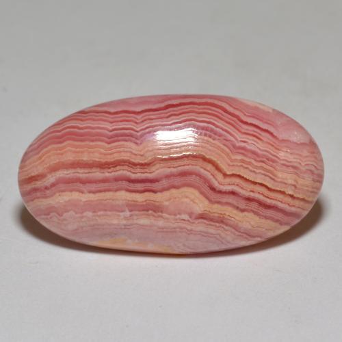 23.40캐럿 천연 멀티컬러 로도크로사이트, 타원형 컷, 27.6×14.7 mm, 불투명체