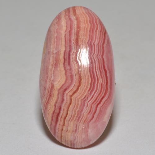 23.40캐럿 천연 멀티컬러 로도크로사이트, 타원형 컷, 27.6×14.7 mm, 불투명체