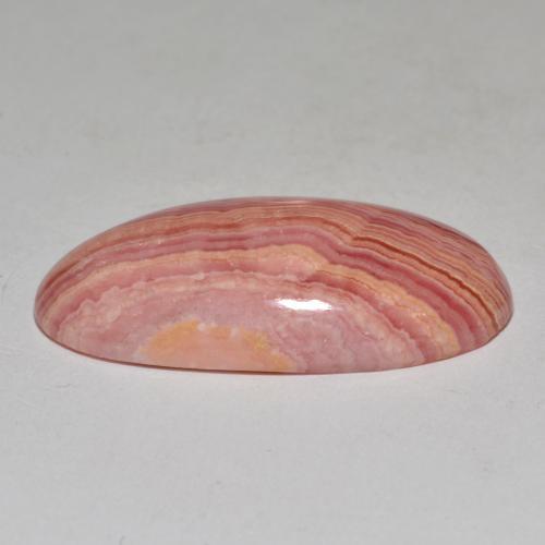 23.40캐럿 천연 멀티컬러 로도크로사이트, 타원형 컷, 27.6×14.7 mm, 불투명체