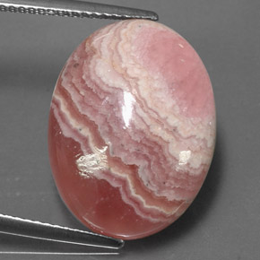 14.12캐럿 천연 멀티컬러 로도크로사이트, 타원형 컷, 19.4×14.7 mm, 불투명체