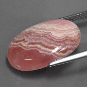 14.12캐럿 천연 멀티컬러 로도크로사이트, 타원형 컷, 19.4×14.7 mm, 불투명체